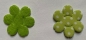 Stoff-Filz Blume Grandiosa, grün mit weissen Tupfen
